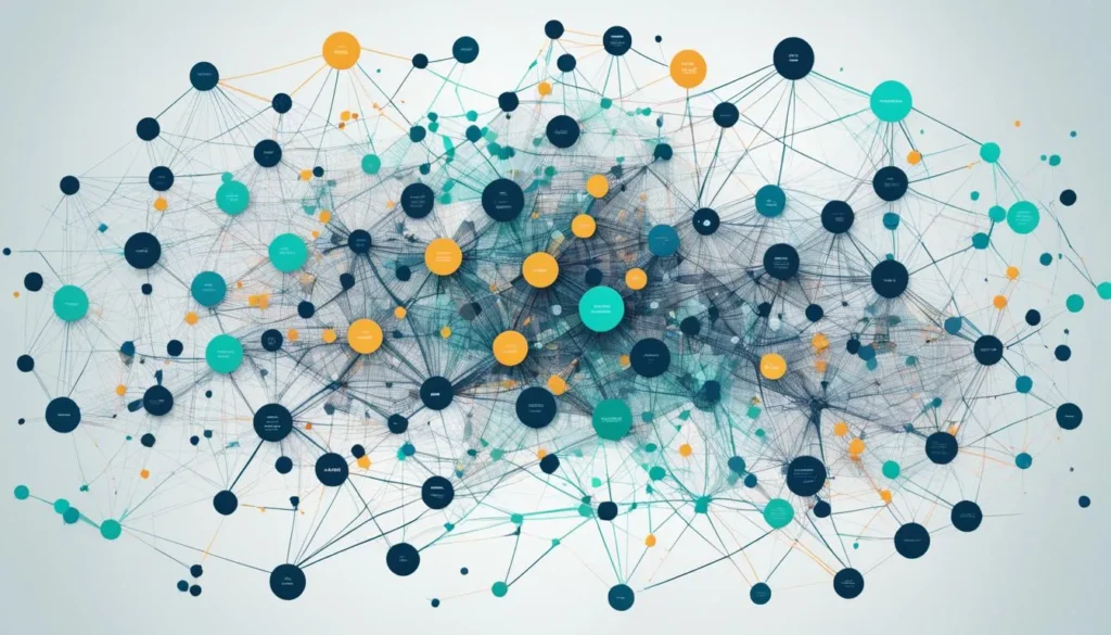 Abstract network of interconnected nodes, symbolizing AI's role in enhancing financial modeling accuracy, a concept championed by JOH Partners.